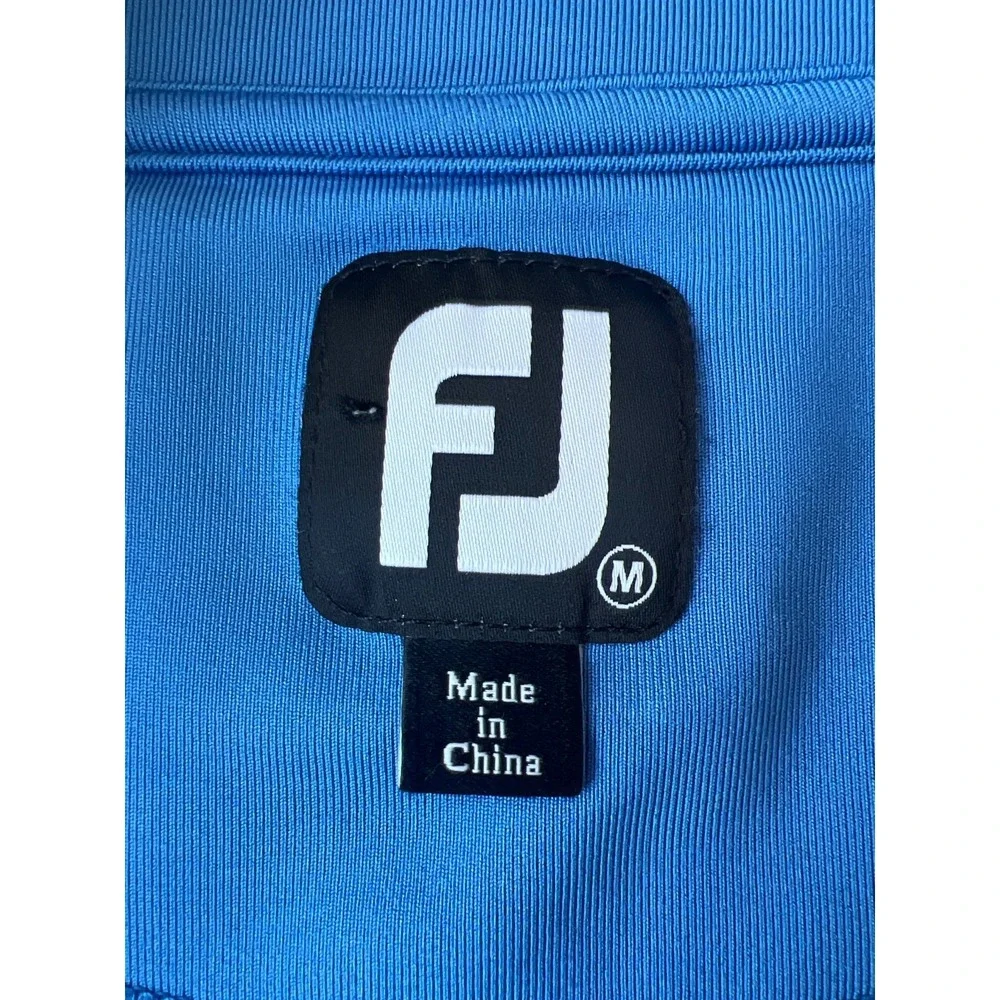 FootJoy 1/4 Zip Golf Pullover Mens Medium Long Sleeve Black Blue Performance